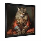 Majestic Cat In Gracious Indian Attire - Orange Cat Wall Art
