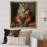 Majestic Cat In Gracious Indian Attire - Orange Cat Wall Art