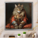 Majestic Cat In Gracious Indian Attire - Orange Cat Wall Art