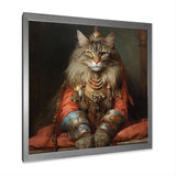 Majestic Cat In Gracious Indian Attire - Orange Cat Wall Art