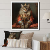 Majestic Cat In Gracious Indian Attire - Orange Cat Wall Art