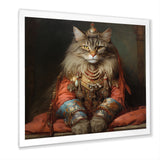 Majestic Cat In Gracious Indian Attire - Orange Cat Wall Art