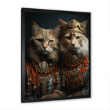Gracious Cat In Retro Indian Attire - Cat Living Room Wall Art