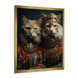 Gracious Cat In Retro Indian Attire - Cat Living Room Wall Art