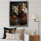 Gracious Cat In Retro Indian Attire - Cat Living Room Wall Art
