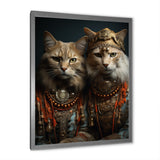 Gracious Cat In Retro Indian Attire - Cat Living Room Wall Art