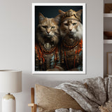 Gracious Cat In Retro Indian Attire - Cat Living Room Wall Art