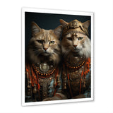 Gracious Cat In Retro Indian Attire - Cat Living Room Wall Art