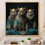 Turquoise Gracious Sultan Cats - Cat Canvas Wall Art