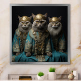 Turquoise Gracious Sultan Cats - Cat Canvas Wall Art
