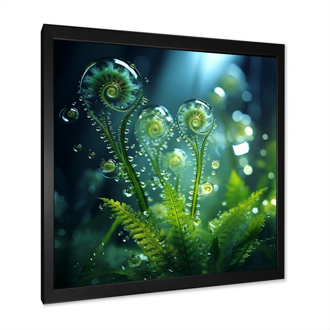 Magical Fern Light Of Morning Dawn - White Cat Wall Art