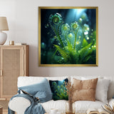 Magical Fern Light Of Morning Dawn - White Cat Wall Art