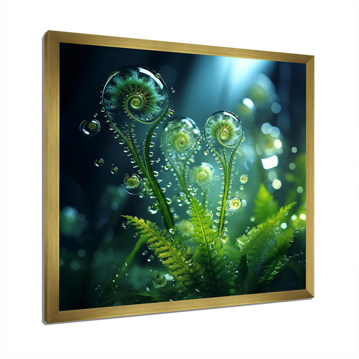 Magical Fern Light Of Morning Dawn - White Cat Wall Art