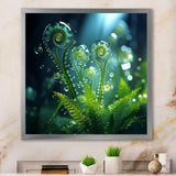 Magical Fern Light Of Morning Dawn - White Cat Wall Art