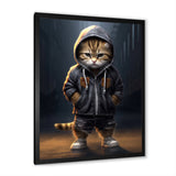 Cool Kitten Hoody Street Cred - Cat Large Canvas Wall Art