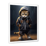 Cool Kitten Hoody Street Cred - Cat Large Canvas Wall Art
