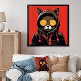 Cool Cat With Sunglasses - Cat Living Room Wall Art