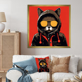 Cool Cat With Sunglasses - Cat Living Room Wall Art