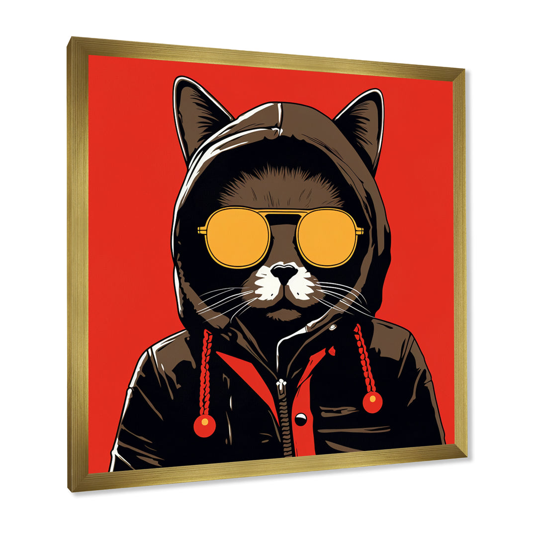 Cool Cat With Sunglasses - Cat Living Room Wall Art