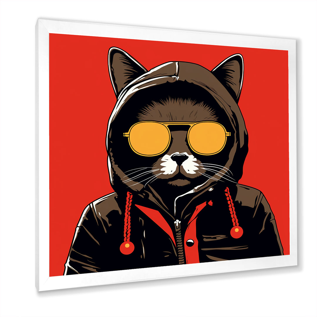 Cool Cat With Sunglasses - Cat Living Room Wall Art