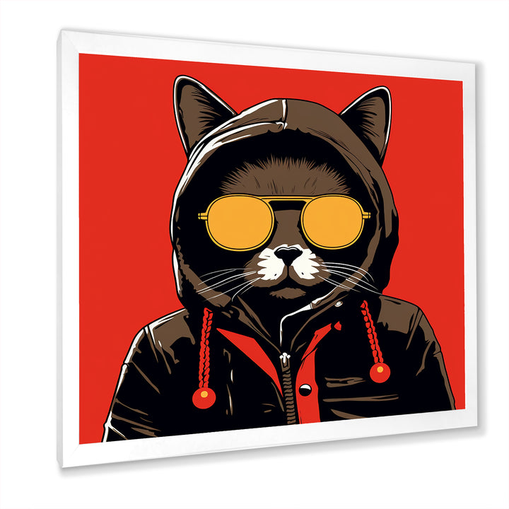 Cool Cat With Sunglasses - Cat Living Room Wall Art