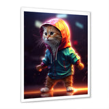 Cute Kitten With Hoody At Sunrise - Cat Bedroom Wall Art