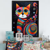 Colorful Portrait Of Cute Cat - Cat Canvas Wall Art
