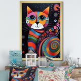 Colorful Portrait Of Cute Cat - Cat Canvas Wall Art