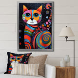 Colorful Portrait Of Cute Cat - Cat Canvas Wall Art