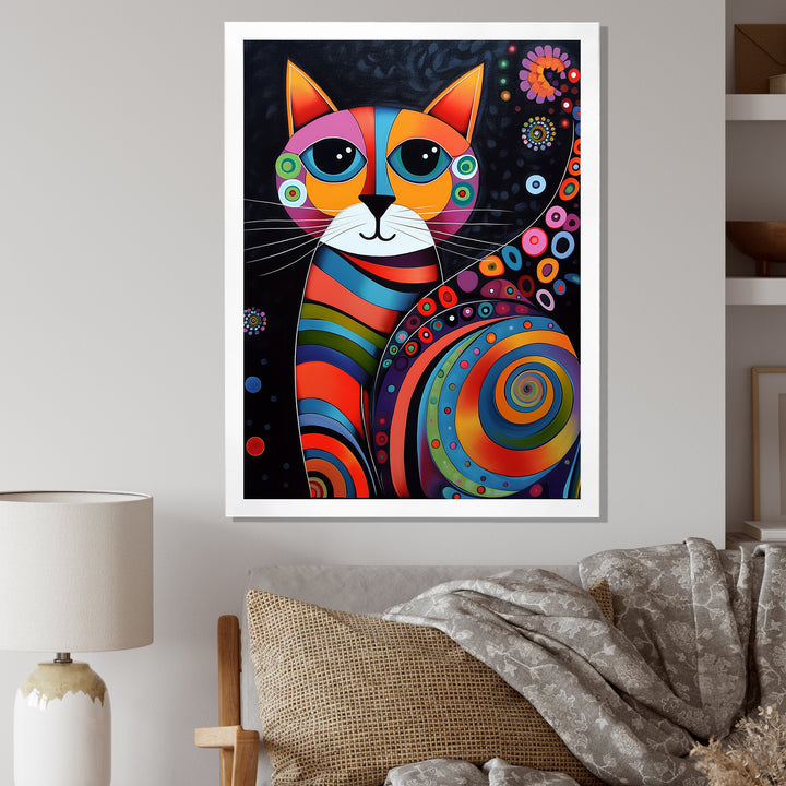 Colorful Portrait Of Cute Cat - Cat Canvas Wall Art