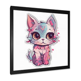 Pink Cute Kitten Cat Illustration - Cat Wall Decor