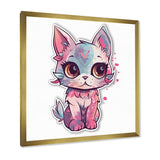 Pink Cute Kitten Cat Illustration - Cat Wall Decor