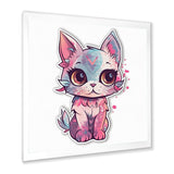 Pink Cute Kitten Cat Illustration - Cat Wall Decor
