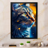Portrait Of Cat At Sunset Photography - Cat Large Canvas Wall Art