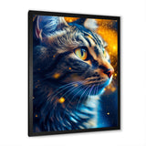 Portrait Of Cat At Sunset Photography - Cat Large Canvas Wall Art