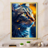 Portrait Of Cat At Sunset Photography - Cat Large Canvas Wall Art