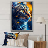 Portrait Of Cat At Sunset Photography - Cat Large Canvas Wall Art
