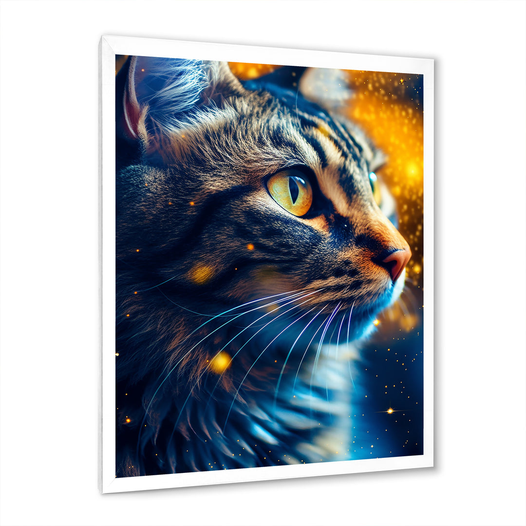 Portrait Of Cat At Sunset Photography - Cat Large Canvas Wall Art