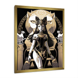 Glamorous Goddess White Cats Retro Illustration - Cat Home Decor Art