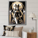 Glamorous Goddess White Cats Retro Illustration - Cat Home Decor Art