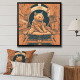 Space Cat Astronaut Retro Illustration - Cat Wall Art Prints