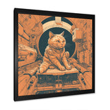 Space Cat Astronaut Retro Illustration - Cat Wall Art Prints
