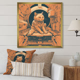 Space Cat Astronaut Retro Illustration - Cat Wall Art Prints