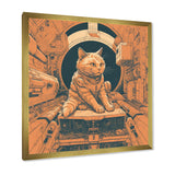 Space Cat Astronaut Retro Illustration - Cat Wall Art Prints