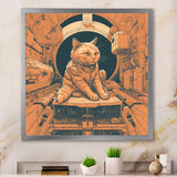 Space Cat Astronaut Retro Illustration - Cat Wall Art Prints