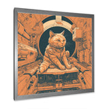 Space Cat Astronaut Retro Illustration - Cat Wall Art Prints