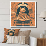 Space Cat Astronaut Retro Illustration - Cat Wall Art Prints