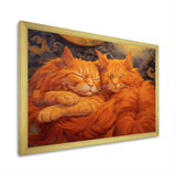 Fluffy Orange Cats Sleeping Together - Cat Wall Decor