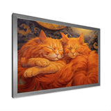 Fluffy Orange Cats Sleeping Together - Cat Wall Decor