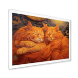 Fluffy Orange Cats Sleeping Together - Cat Wall Decor